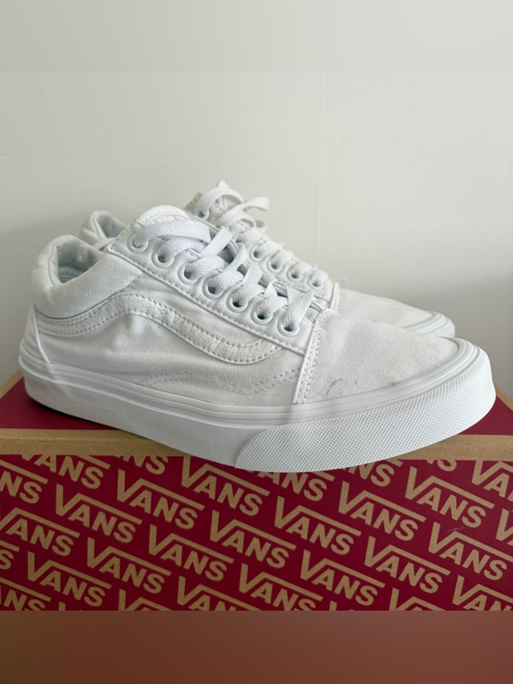 Vans White Low-Top Canvas Sneakers